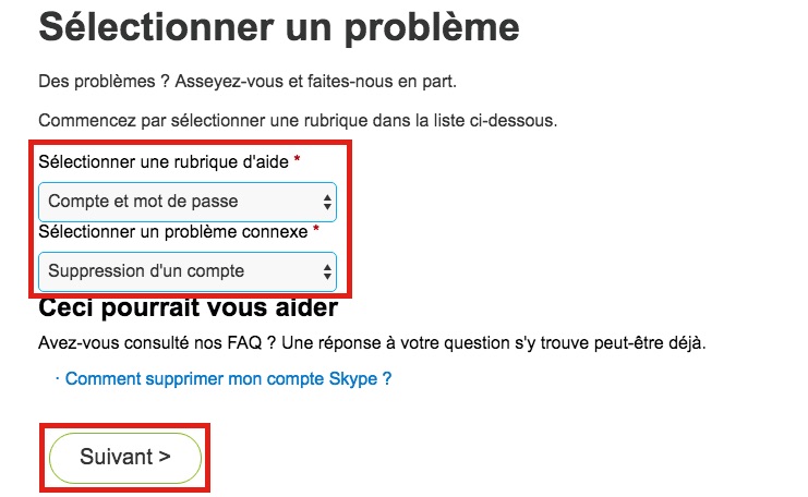 Desactiver un compte skype